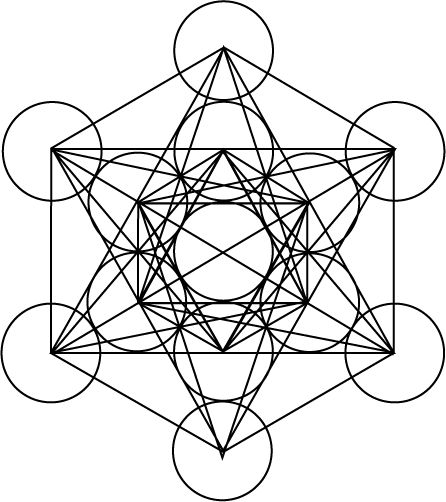Grid for Crystal Layout of Metatron's Cube or Merkaba